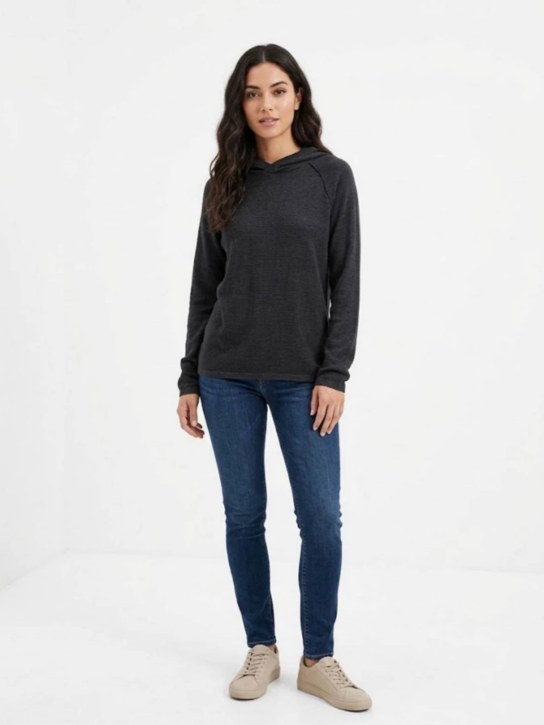 Fine-knit sporty hoodie هودی بافت ریز اسپرت