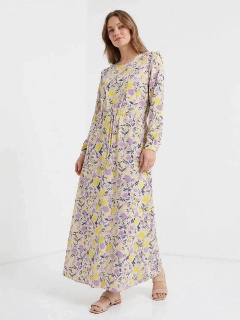 Floral design (floral) spring maxi shirt پیراهن ماکسی بهاره طرح فلورال (گلدار)