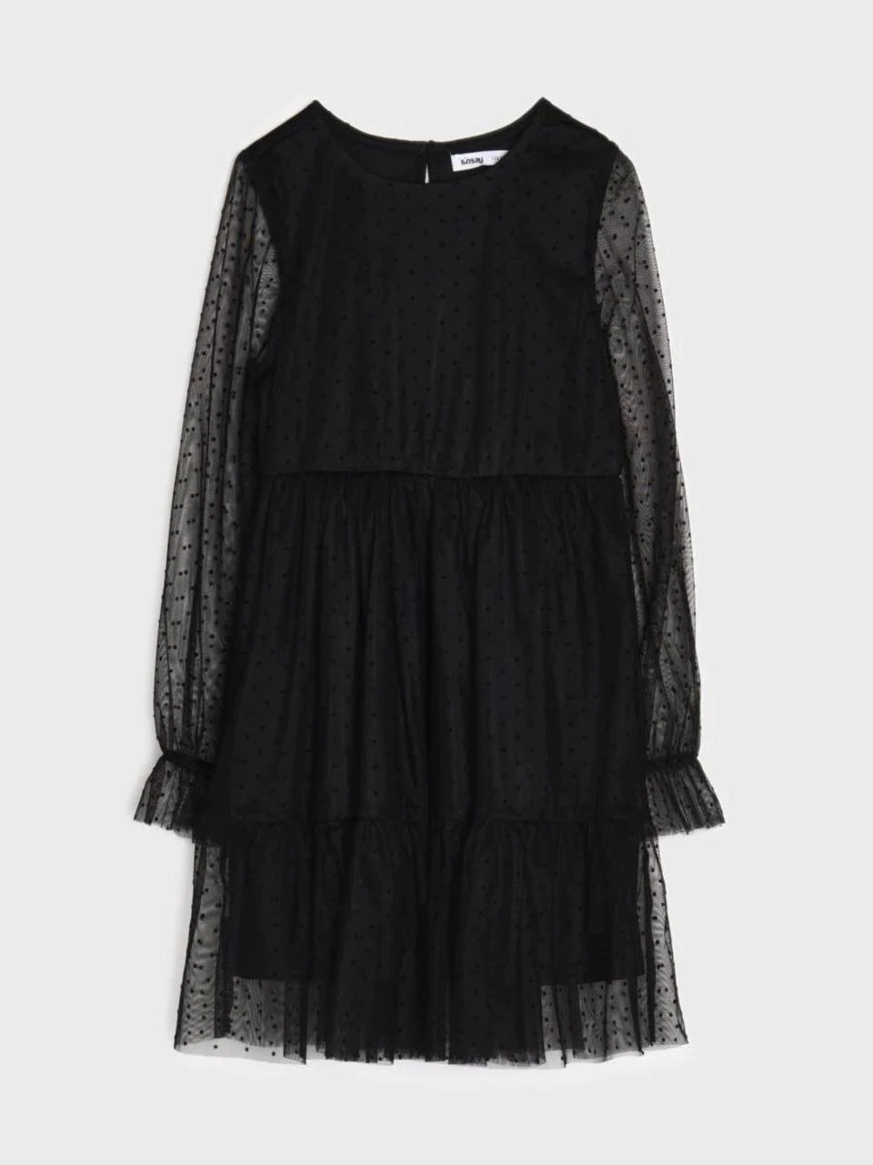 Girls' black lace pinafore dress سارافون توری مشکی بچگانه