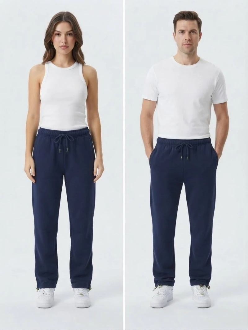 Navy blue jogger with gaiters and slip-on shoes جاگر سرمه ای دمپا کشی گتر دار - تصویر 1