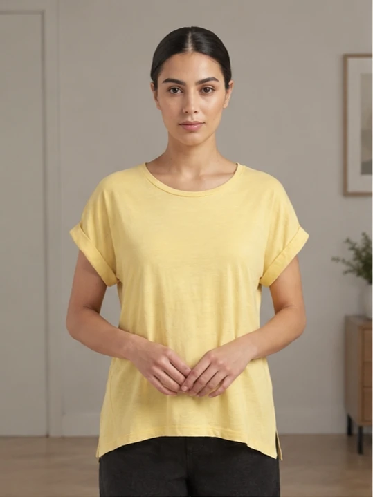 ONLY Women's Cuffed-Sleeve T-Shirt تیشرت زنانه آستین پاکتی ONLY