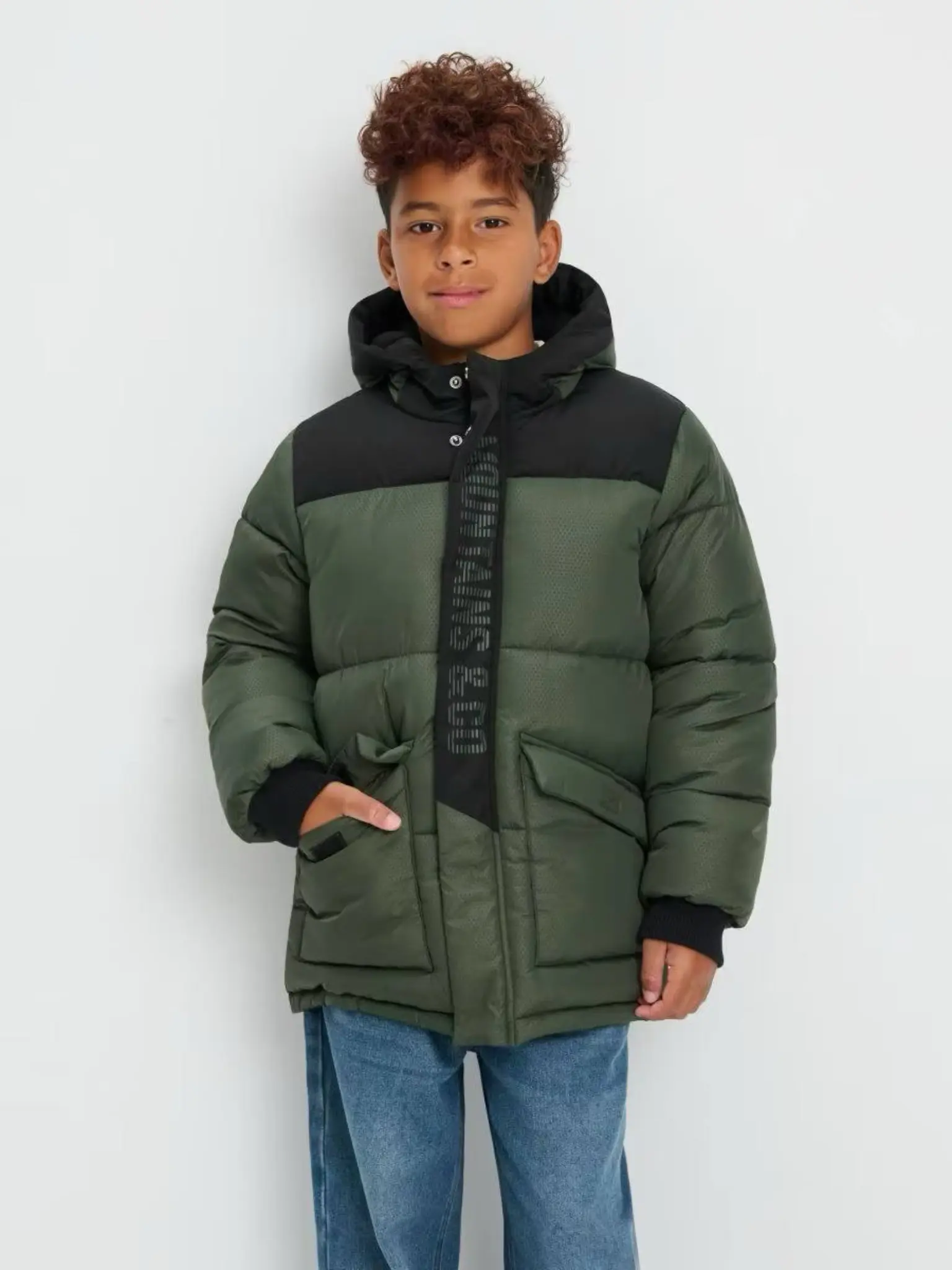 Olive green children's jacket کاپشن بچگانه زیتونی