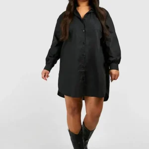 پیراهن اورسایز مشکی (Shirt Dress)