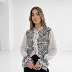 شومیز رویه پلیسه پلنگی زارا