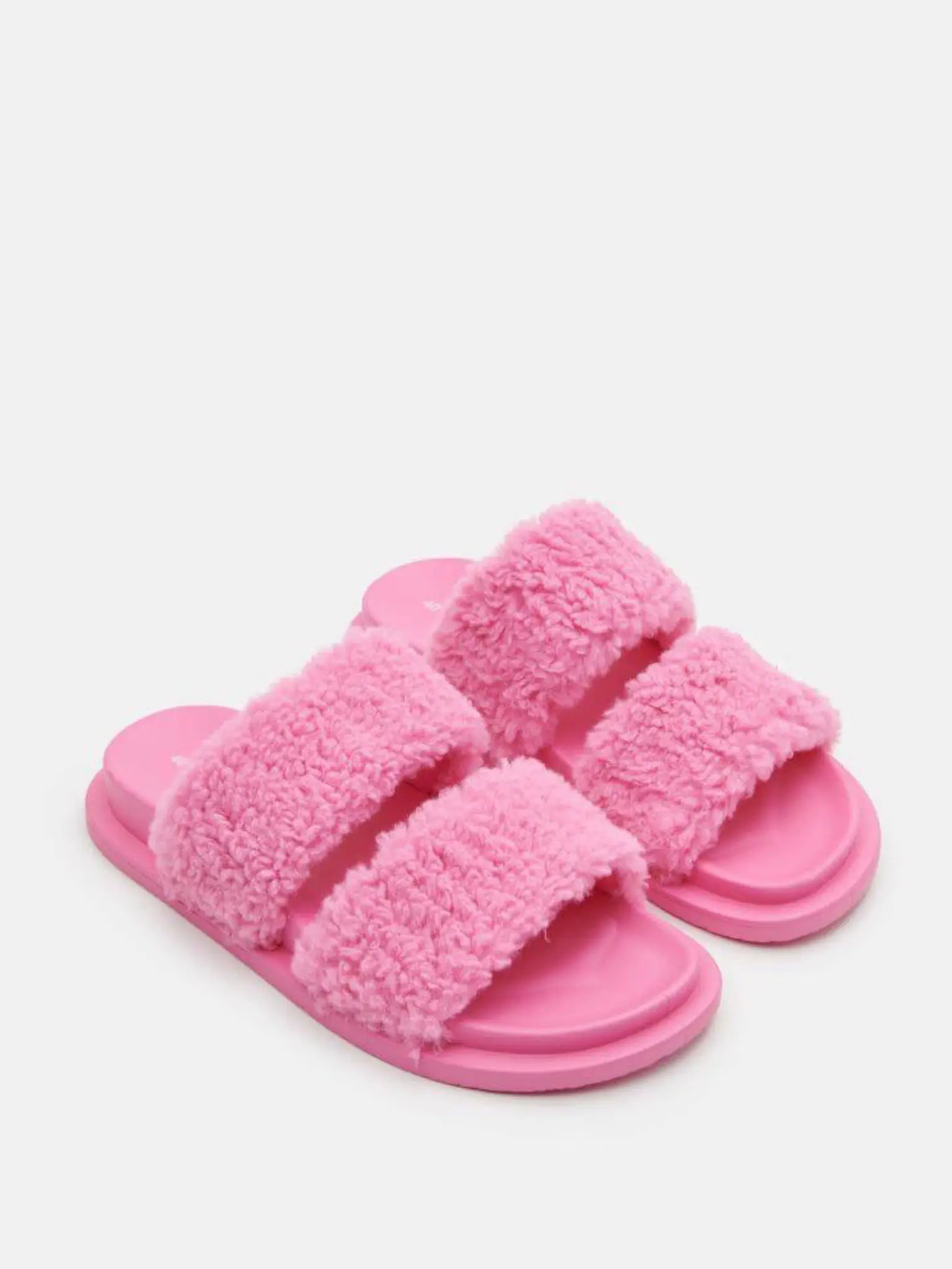 Pink Fluffy Slippers | Cincy اسلیپر پشمالو صورتی | سین سِی - تصویر 1