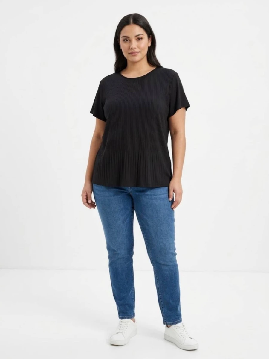 Pleated T-shirt style blouse شومیز تیشرتی پلیسه