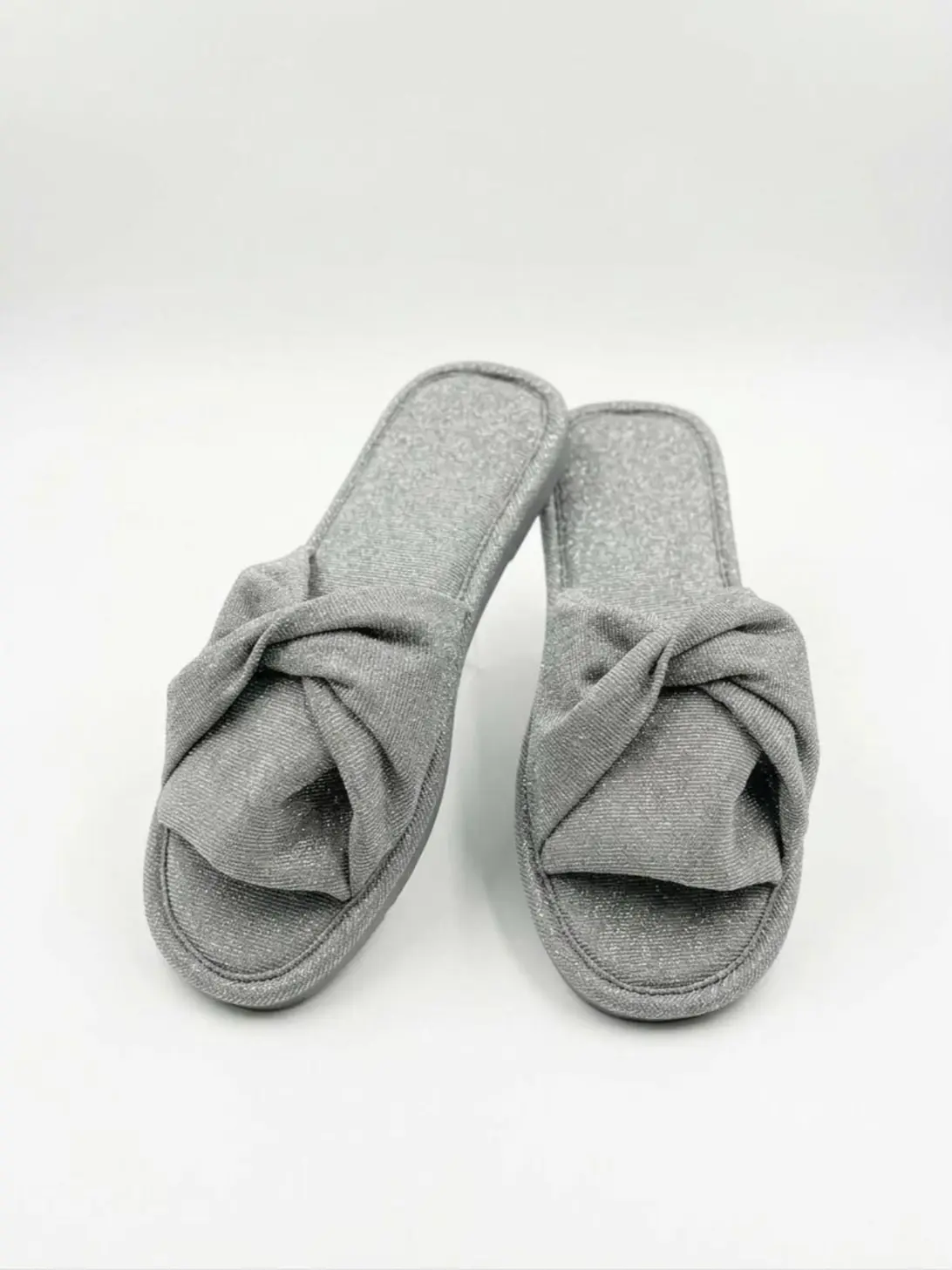 Shimmery grey Lurex slippers اسلیپر طوسی لمه ای شاین دار