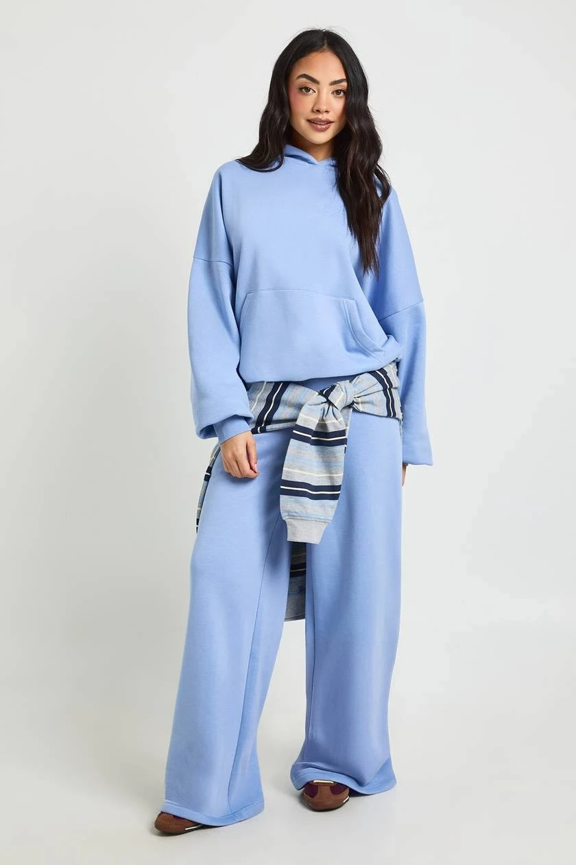 Sky-blue Boho hoodie and jogger set ست هودی و جاگر آبی آسمانی بوهو - تصویر 1