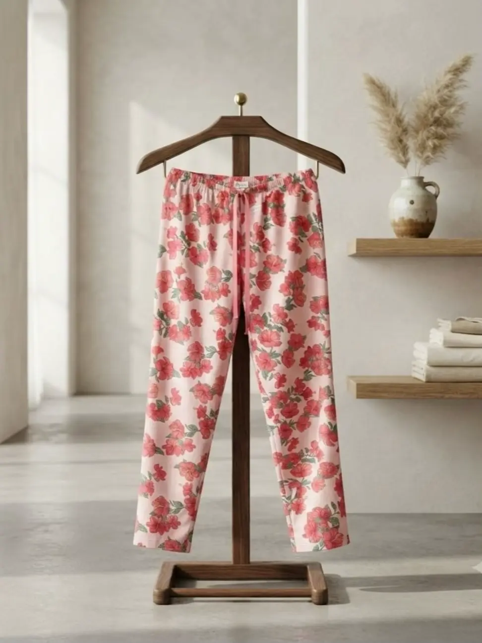 Women's floral lounge pants شلوار راحتی زنانه گلدار - تصویر 1