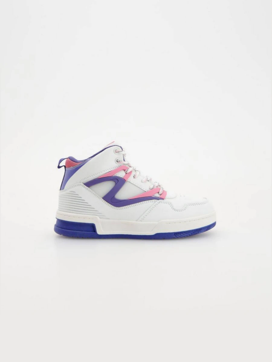 Women's white high-top shoes rکفش زنانه سفید ساقدار