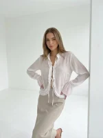 شومیز رویه حریر صورتی زارا