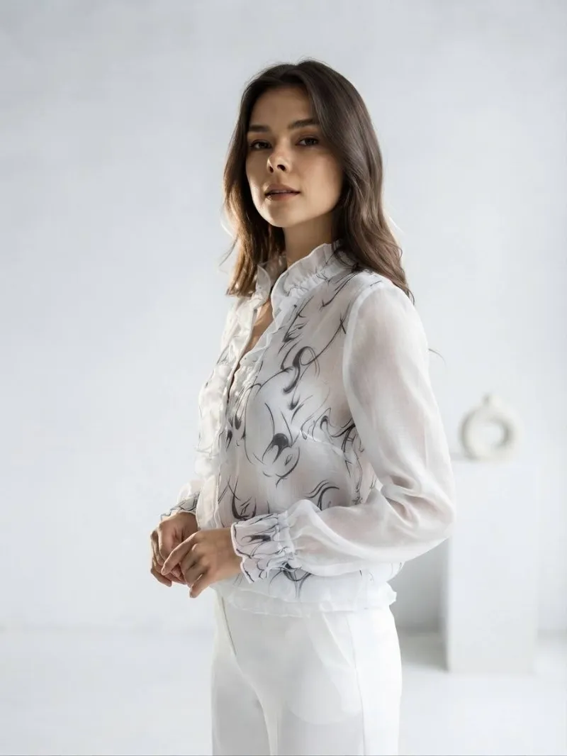 Zara pleated silk paperback شومیز رویه حریر پلیسه زارا