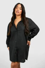 پیراهن اورسایز مشکی (Shirt Dress)