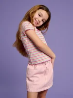 دامن جین بچگانه صورتی