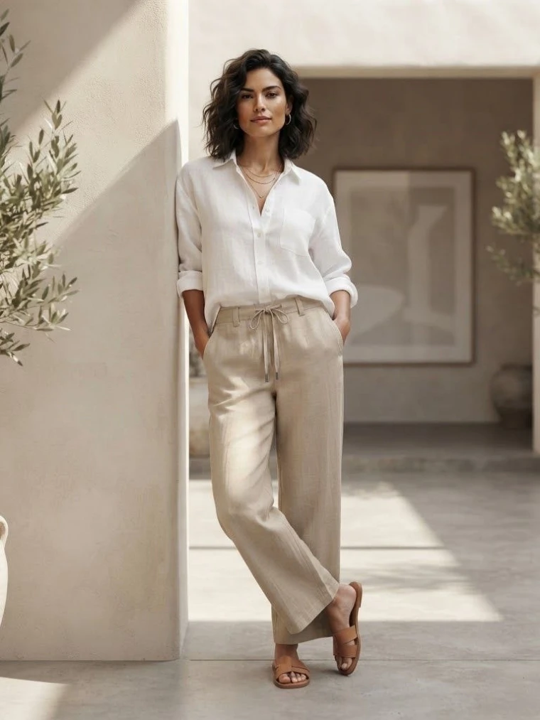 شلوار لینن زنانه