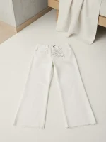 شلوار جین وایدلگ لبه ریش|zara - Image 3