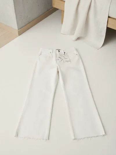 شلوار جین وایدلگ لبه ریش|zara - Image 3