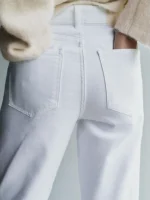 شلوار جین وایدلگ لبه ریش|zara - Image 4