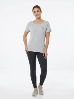 Casual and athletic T-shirt in grey melange fabric