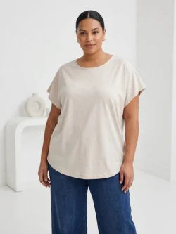 Cellbes Plus Size Women's T-Shirt, Kimono Sleeve, Cream Nude