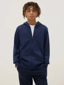 Children's navy blue fleece-lined sweatshirt