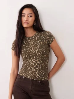 Cotton leopard trouser t-shirt