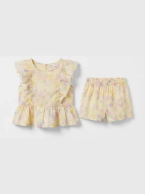 Floral shorts and shirt set