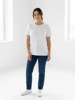 Frank women's white round neck t-shirt