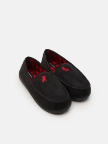 Men's fleece-lined loafer-style indoor slippers