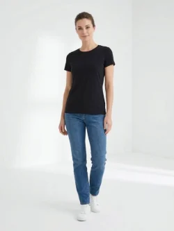 Plain black women's Supima cotton t-shirt