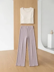 Wide-leg corduroy trousers