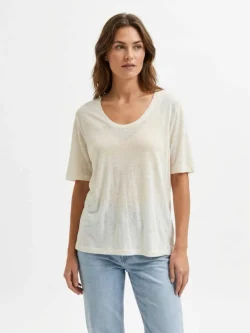 Women's Basic Linen T-Shirt