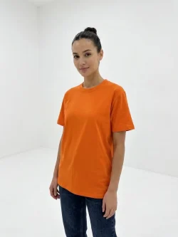 Women's basic cotton T-shirt, orange