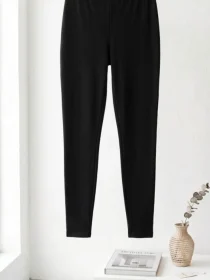 Women's black cotton leggings