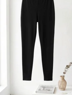 Women's black cotton leggings