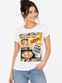 Women's white T-shirt with Kellogg's Corn Flakes design