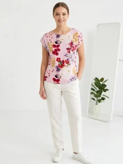Zara pink floral sleeveless t-shirt